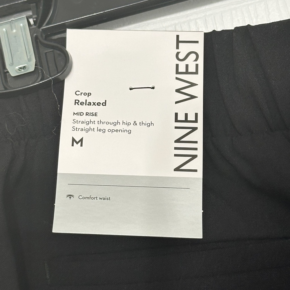 Nine West relaxed crop black pants with pockets NWT